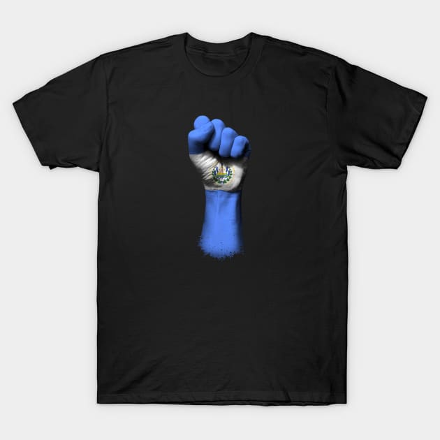 Flag of El Salvador on a Raised Clenched Fist T-Shirt by jeffbartels